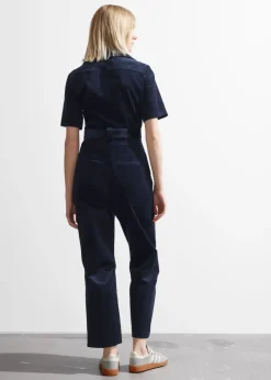 Combinaison En Velours Côtelé Ceinturée