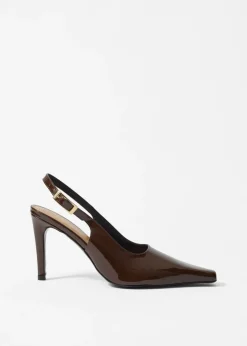 Escarpins à Bride Arrière En Cuir Verni