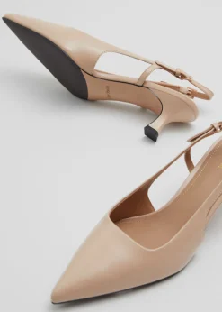 Escarpins En Cuir à Bride Arrière