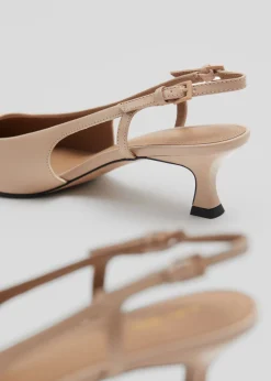 Escarpins En Cuir à Bride Arrière