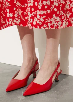 Escarpins En Cuir à Bride Arrière