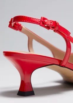 Escarpins En Cuir à Bride Arrière