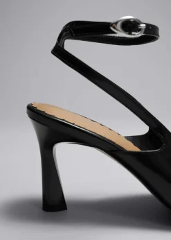 Escarpins Pointus En Cuir à Brides Arrière