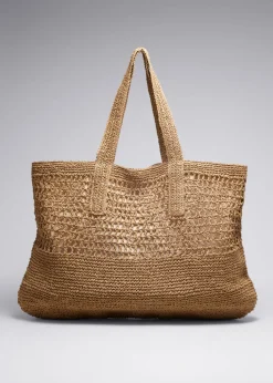 Grand Cabas En Paille Crocheté