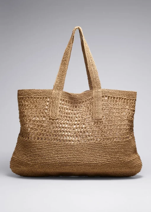 Grand Cabas En Paille Crocheté