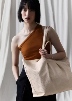 Grand Fourre-tout En Cuir Gaufré