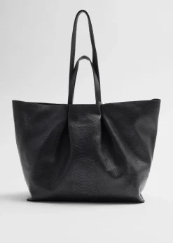 Grand Tote Bag En Cuir