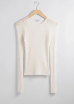 Haut Ajusté En Maille Côtelée