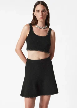 Haut Bralette Laine Bouclée à Bordures Pailletées