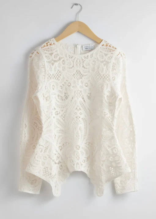 Haut En Dentelle Crochetée à Basque