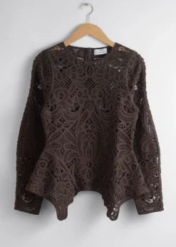 Haut En Dentelle Crochetée à Basque