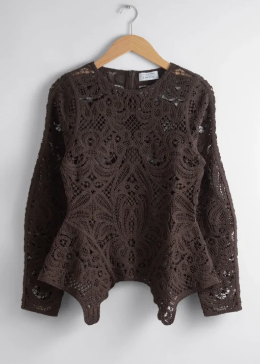 Haut En Dentelle Crochetée à Basque