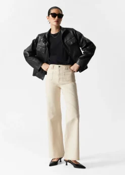 Jeans Bootcut à Poches Plaquées