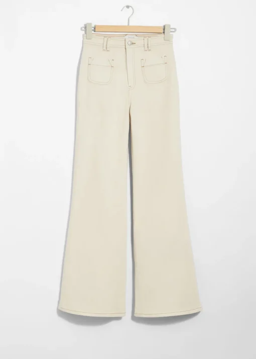 Jeans Bootcut à Poches Plaquées