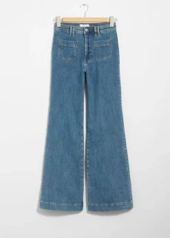 Jeans Bootcut à Poches Plaquées