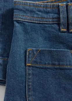 Jeans Bootcut à Poches Plaquées