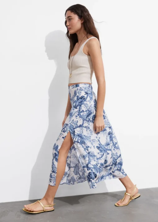 Jupe Midi à Fente Latérale