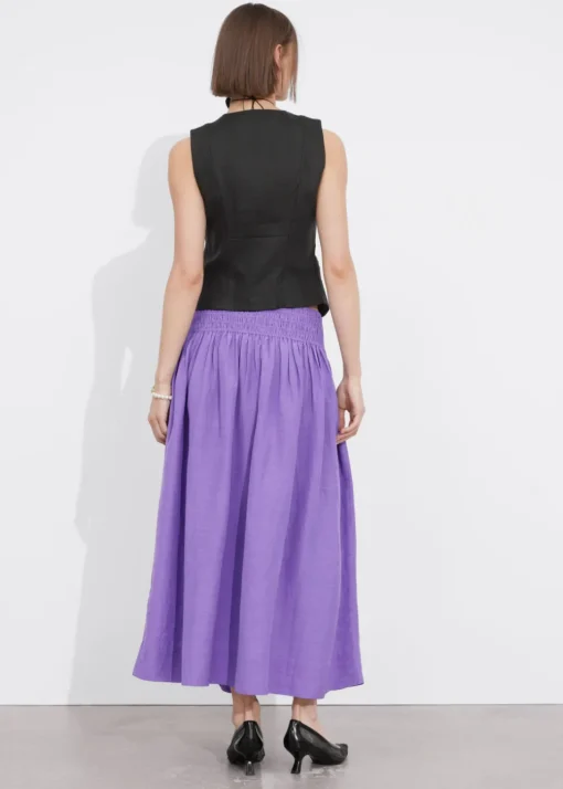Jupe Midi Avec Taille à Smocks