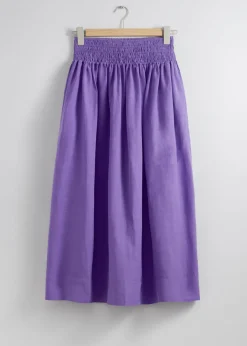 Jupe Midi Avec Taille à Smocks