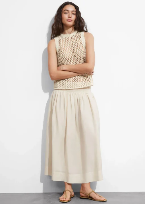 Jupe Midi Avec Taille à Smocks