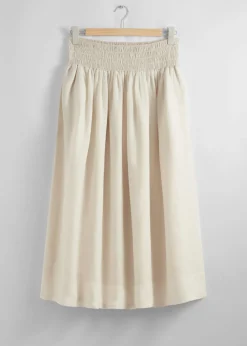 Jupe Midi Avec Taille à Smocks