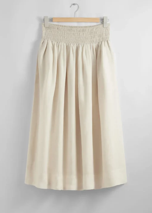 Jupe Midi Avec Taille à Smocks