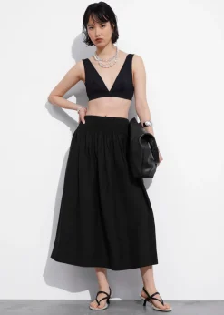 Jupe Midi Avec Taille à Smocks