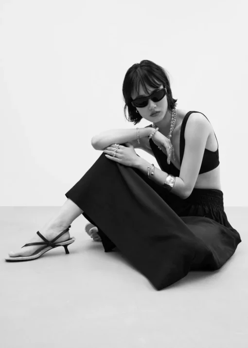 Jupe Midi Avec Taille à Smocks