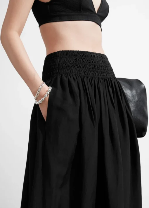 Jupe Midi Avec Taille à Smocks