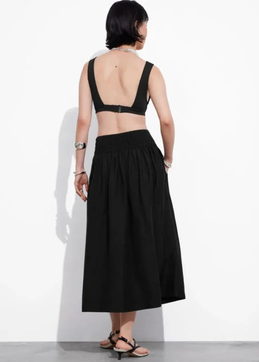 Jupe Midi Avec Taille à Smocks