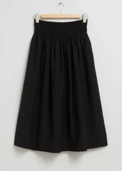 Jupe Midi Avec Taille à Smocks