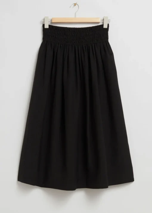 Jupe Midi Avec Taille à Smocks