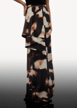 Jupe Midi Drapée En Satin