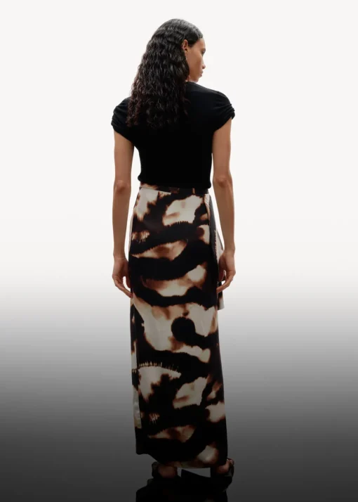 Jupe Midi Drapée En Satin