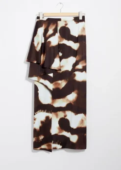 Jupe Midi Drapée En Satin