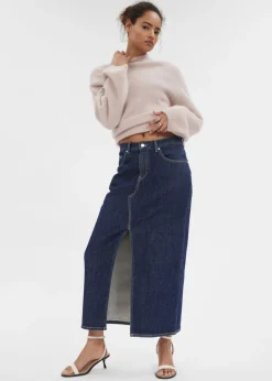Jupe Midi 5 poches En Denim