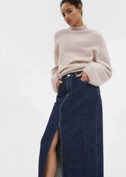Jupe Midi 5 poches En Denim