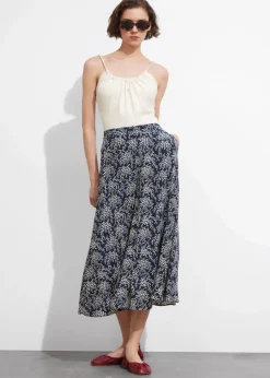 Jupe Midi Trapèze à Boutons