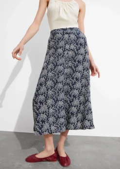 Jupe Midi Trapèze à Boutons