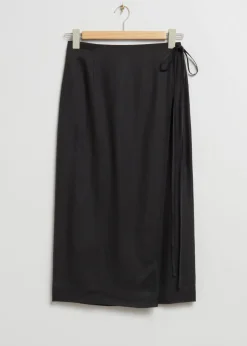 Jupe Portefeuille Midi à Taille Haute