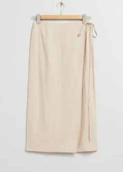 Jupe Portefeuille Midi à Taille Haute