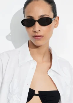 Lunettes De Soleil à Monture Ovale Fine