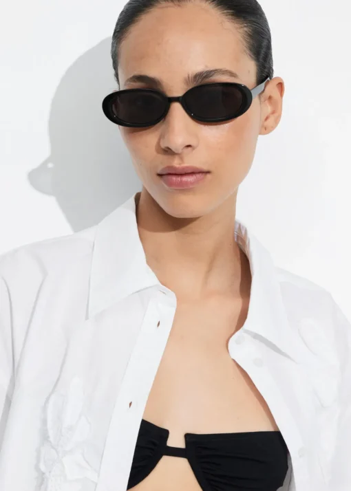 Lunettes De Soleil à Monture Ovale Fine