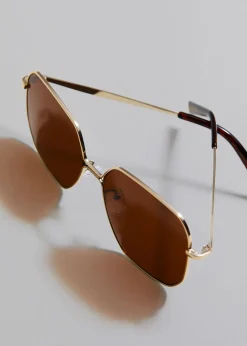 Lunettes De Soleil Oversize à Monture Métallique