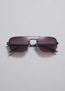 Lunettes De Soleil Sans Monture De Style Aviateur