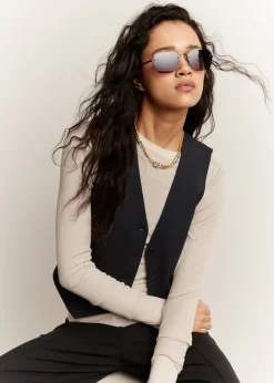 Lunettes De Soleil Sans Monture De Style Aviateur