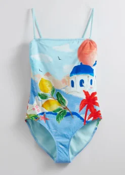Maillot De Bain Imprimé à Encolure Bandeau