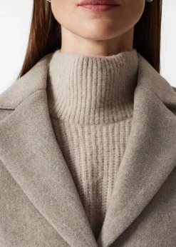 Manteau à Boutonnage Simple En Laine