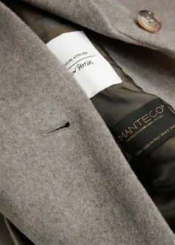 Manteau à Boutonnage Simple En Laine