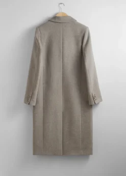 Manteau à Boutonnage Simple En Laine